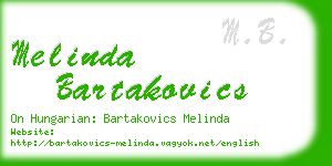 melinda bartakovics business card